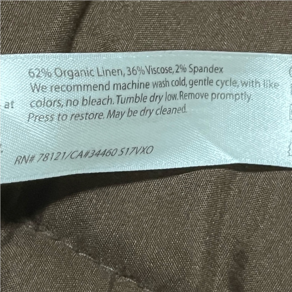 Eileen Fisher Linen Black Straight Leg Pants - Picture 10 of 11